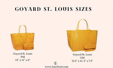 goyard st louis tote gm black|goyard st louis size comparison.